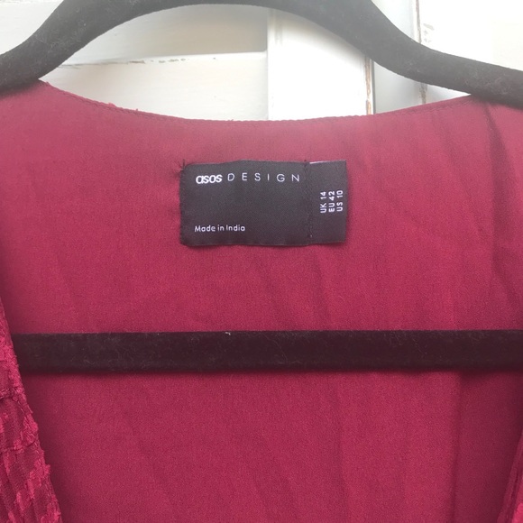 NWOT-ASOS mini babydoll smock dress in chevron - Picture 8 of 8